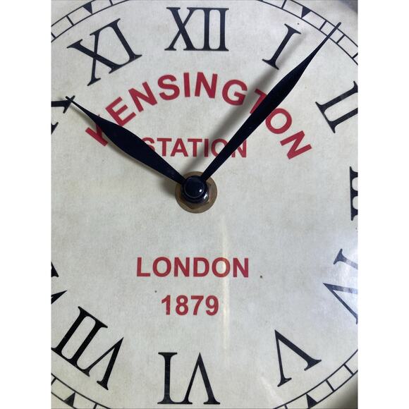 Double Sided Station Wall Clock Black Kensington Station Display Metal Frame 10" - Picture 3 of 12